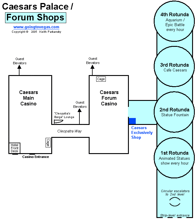 Caesers Palace Forum Shops Map